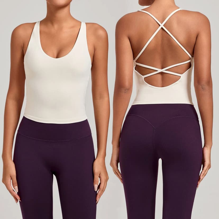 Cross Back Yoga Tank Top - Quick Dry & Breathable Sports Bra for Women