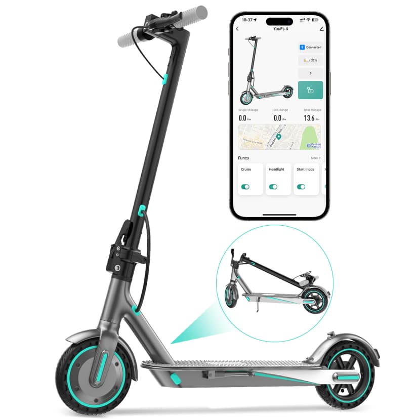 OOK-TEK V8 Blue Foldable Electric Scooter – 250W, 36V 10.5Ah