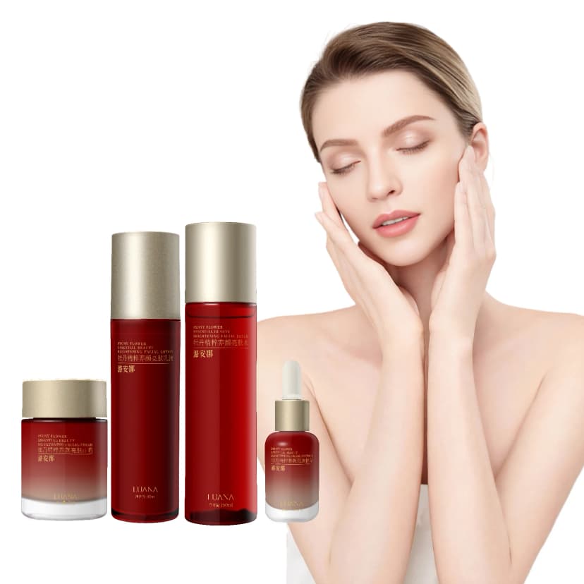 LUANA Peony Flower Essential Skincare Set - 4 in 1 Anti-Aging Gift Box