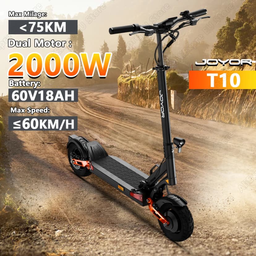 JOYOR T10 el-scooter – 2000W dubbelmotor, terrängprestanda