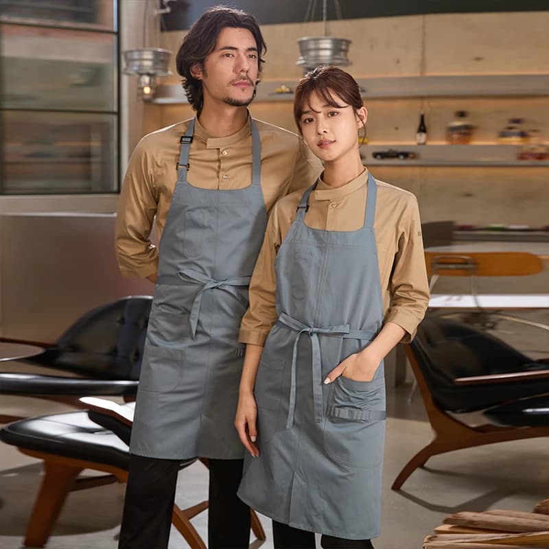 Grembiule da cucina con maniche alla moda in misto cotone di alta qualità - RozeChef