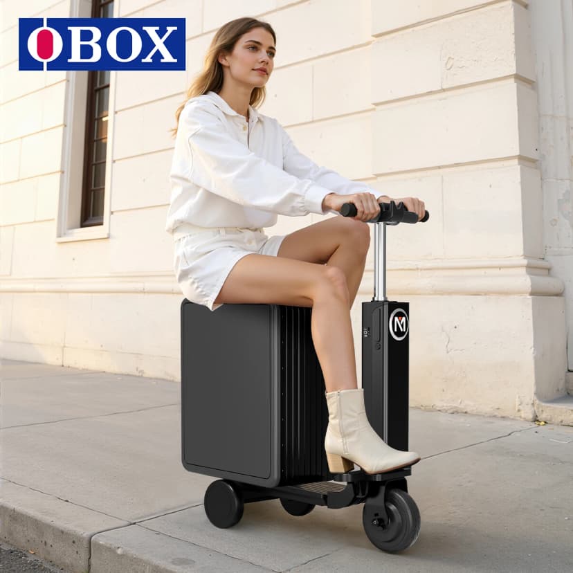 OBOX Smart Rideable Luggage - Aluminiumslegering, 20 tommer, elektrisk sparkesykkel