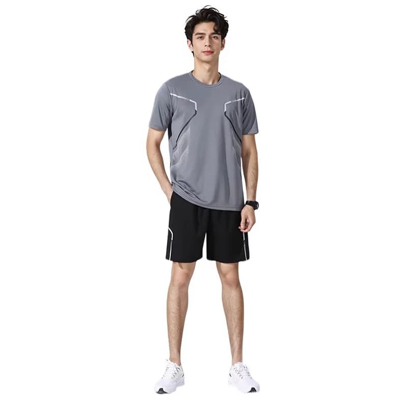 Sportssæt til mænd med hurtigtørrende teknologi - Åndbar trænings-T-shirt & shorts ⟦PH{1}⟧