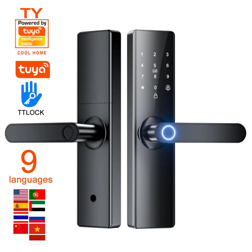 Tuya Smart Fingeraftryksdørlås med Fjernbetjening - TTLOCK