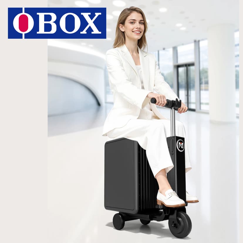 Obox MYBOX elektrisk kjørebar koffert - 20 tommer, sort