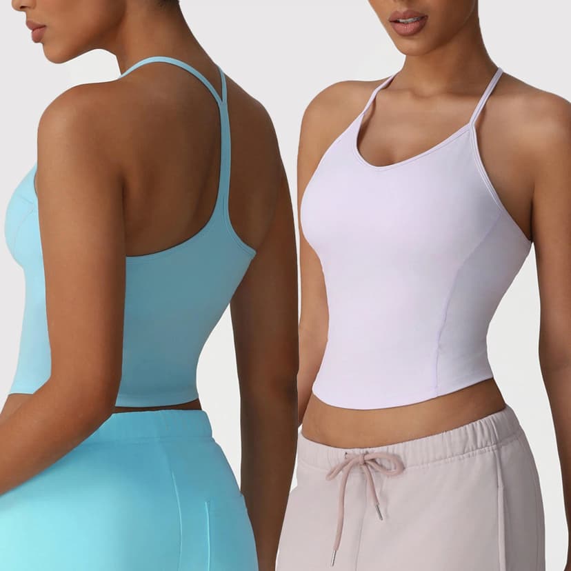 Leichtes, schnelltrocknendes Damen-Yoga-Tanktop – Neckholder