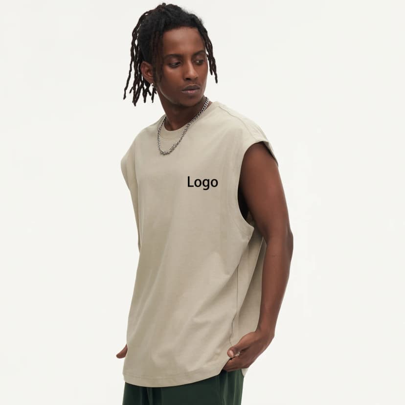Stilvolles Herren-Tanktop aus Baumwolle mit lockerer Passform – eigenes Logo möglich