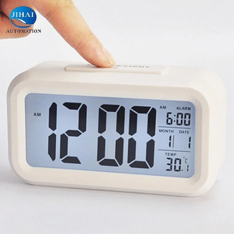 JIHai Digitalt LCD-vækkeur med temperaturvisning